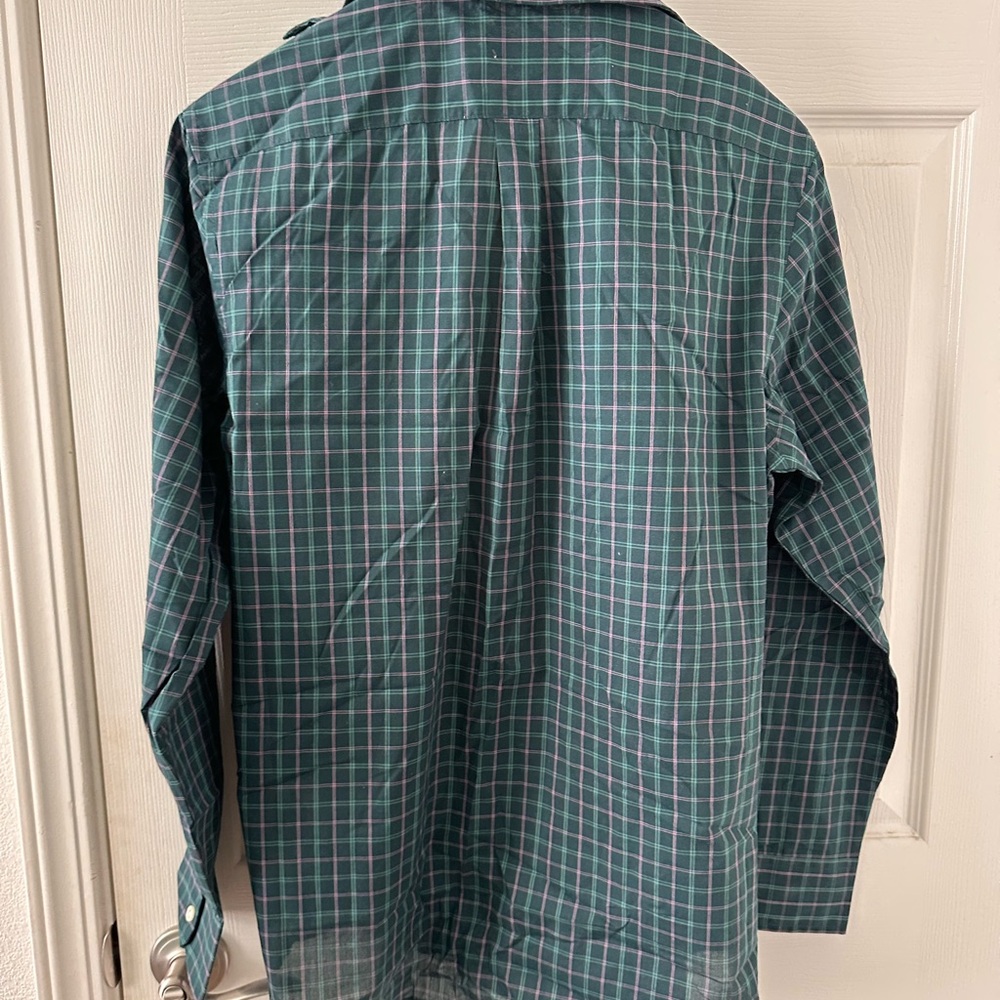 IZOD Green Plaid Long Sleeve Shirt
